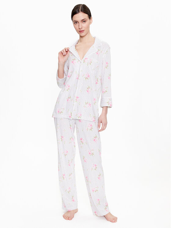 Lauren Ralph Lauren Pižama ILN92230 Bela Regular Fit