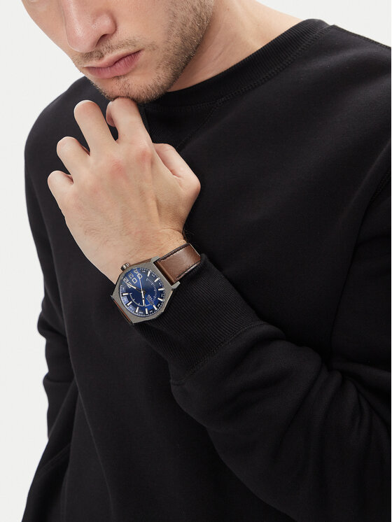 Diesel Diesel Orologio Double Scraper DZ2189 Marrone