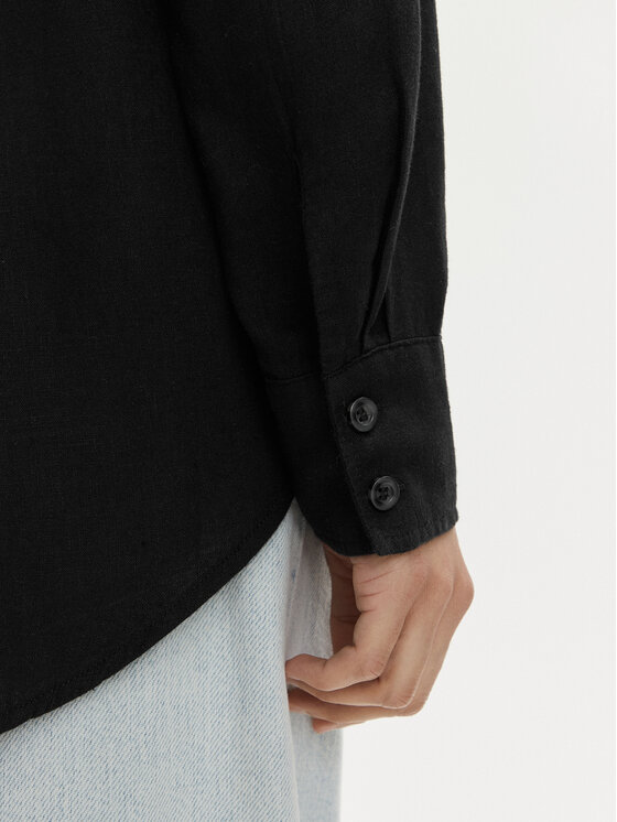 Vero Moda Vero Moda Marškiniai Linn 10305085 Juoda Relaxed Fit