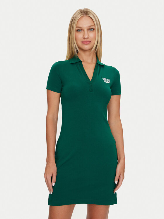 Reebok Vsakodnevna Obleka Cl Ae V Polo Dress 100076246 Zelena Regular Fit