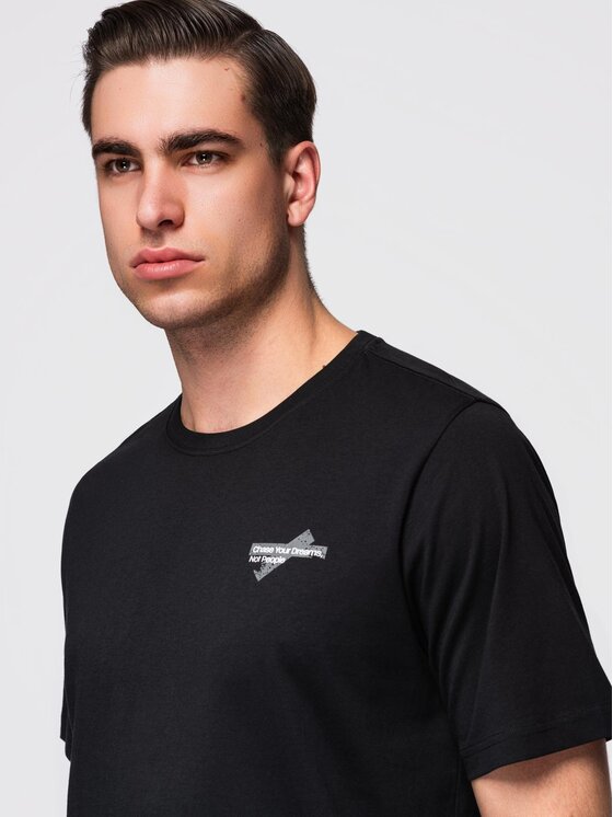 Ombre Ombre T-Shirt OM-TSPT-0258 Czarny Regular Fit