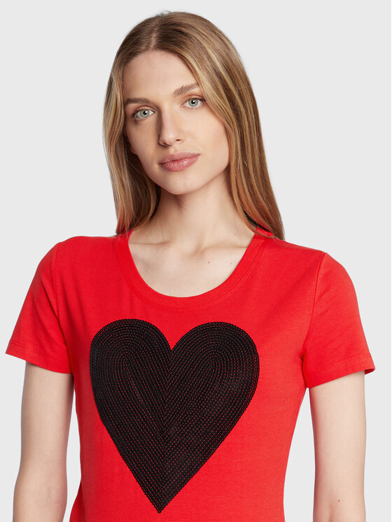 LOVE MOSCHINO LOVE MOSCHINO Tričko W4H1932E 1951 Červená Slim Fit