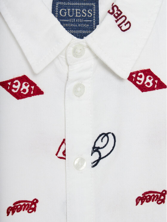 Guess Guess Camicia N4BH02 W9CL0 Bianco Regular Fit
