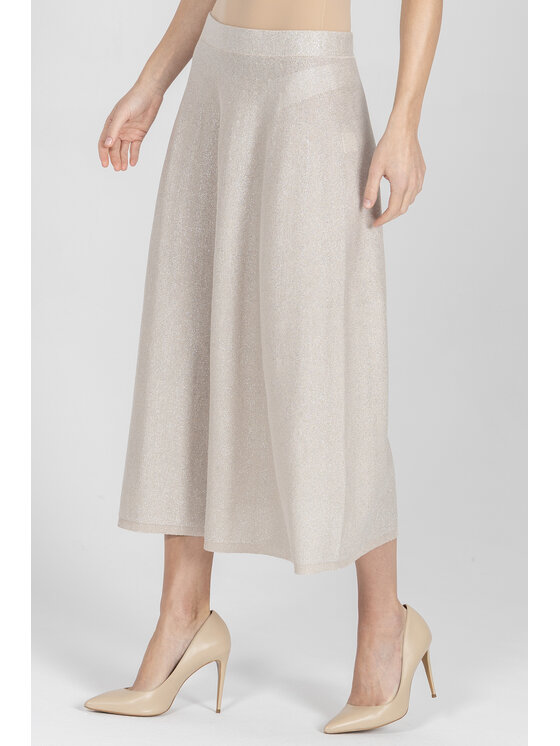 Deni Cler Milano Deni Cler Milano Spódnica midi T-DC-7016-F2-10-12-1 Beżowy A-Line Fit