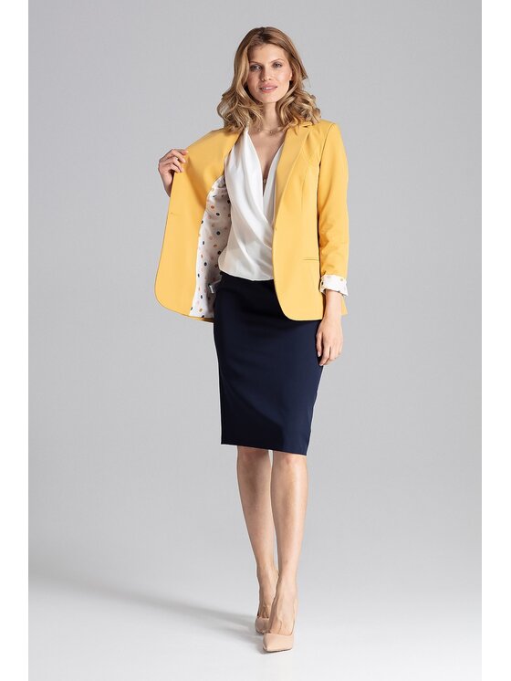 FIGL FIGL Σακάκι M653 Κίτρινο Regular Fit
