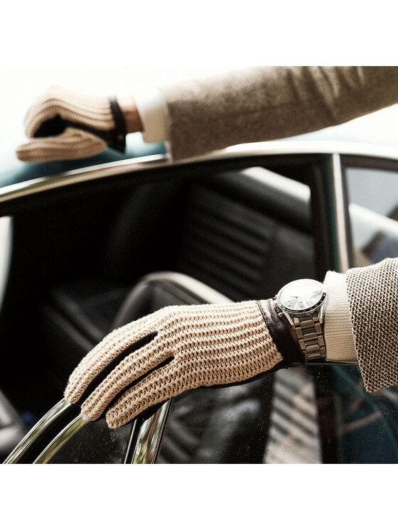 napo gloves napo gloves Rękawiczki Męskie napoCROCHET (brązowy/kremowy) M Beżowy