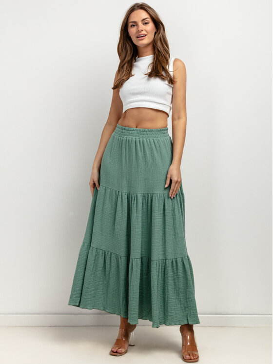 Tessita Tessita Spódnica T427/4/XS Zielony A-Line Fit