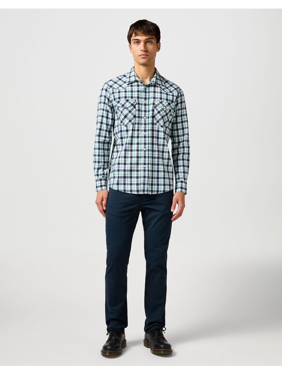 Wrangler Wrangler Koszula 112362384 Niebieski Regular Fit