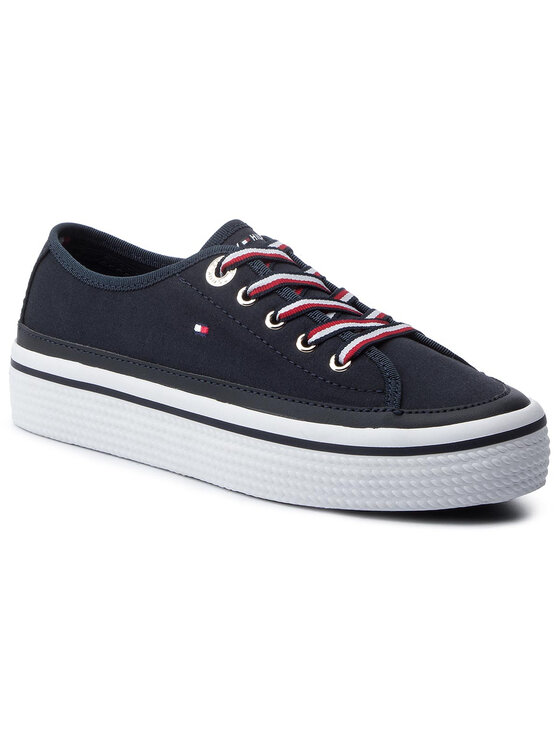 Tommy Hilfiger Tennis Corporate Flatform Sneaker FW0FW04259 Bleu marine