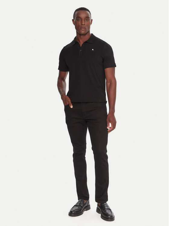 KARL LAGERFELD KARL LAGERFELD Тениска с яка и копчета 745022 554235 Черен Regular Fit
