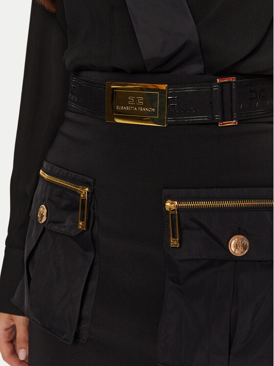 Elisabetta Franchi Elisabetta Franchi Коктейлна рокля AB-655-46E1 Черен Regular Fit