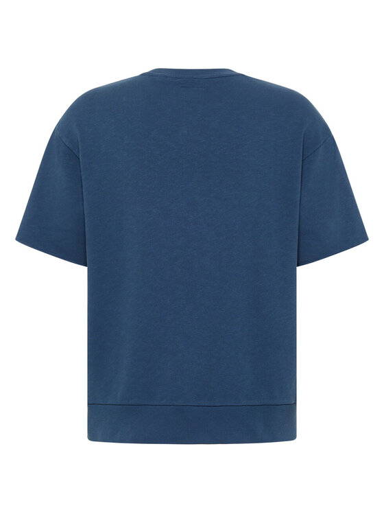 Mustang Mustang Bluza Ben Crewneck SSleeve Niebieski Regular Fit