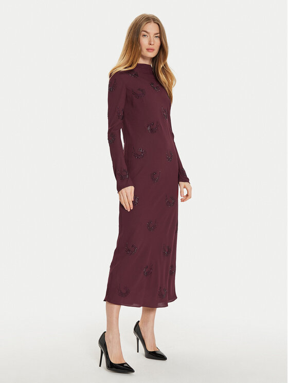 PINKO PINKO Večerní šaty 104335 A289 Bordó Regular Fit