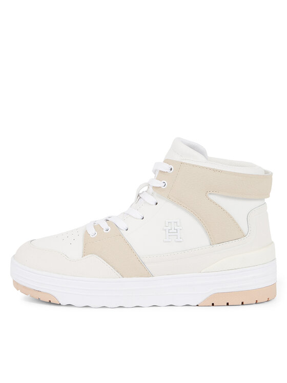 Tommy Hilfiger Tommy Hilfiger Laisvalaikio batai Th Hi Basket Sneaker FW0FW07308 Balta
