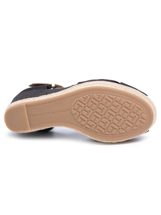 Tommy Hilfiger Tommy Hilfiger Espadrile Basic Opened Toe High Wedge FW0FW04784 Negru