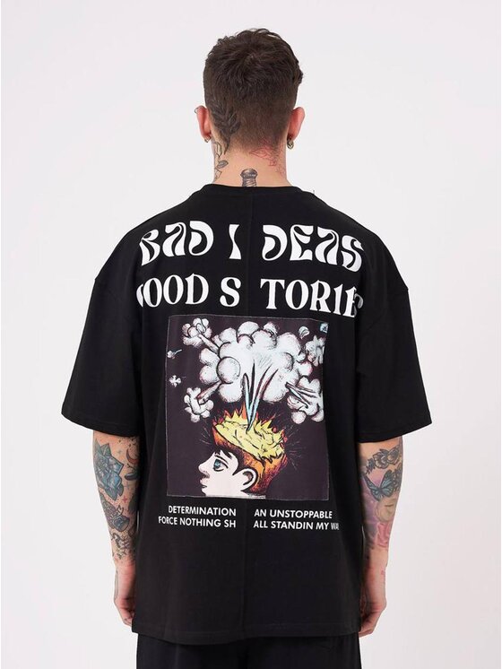 Machinist Machinist T-Shirt Koszulka Z Krótkim Rękawem Oversize Czarna Machinist Good Stories S Czarny Oversize