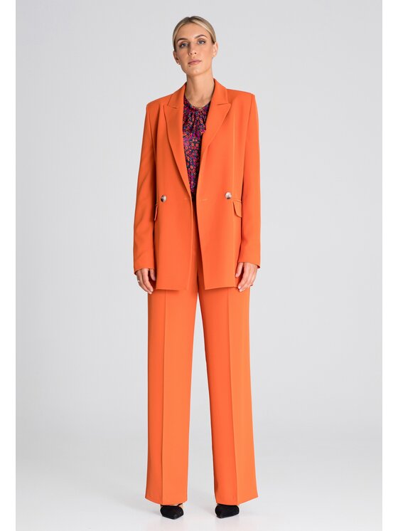 FIGL FIGL Marynarka M948 Pomarańczowy Regular Fit