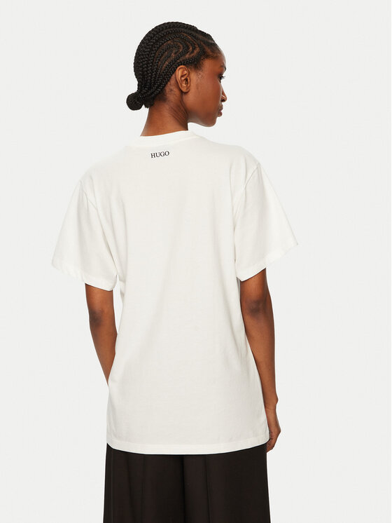 HUGO HUGO Tricou Vintage Tee 50533958 Alb Relaxed Fit