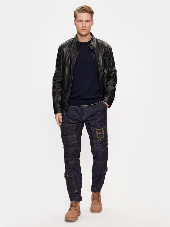 Aeronautica Militare Aeronautica Militare Pulover 232MA1388L415 Bleumarin Regular Fit