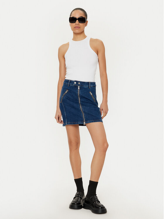 HUGO HUGO Spódnica jeansowa mini Gavade 50530320 Niebieski Slim Fit