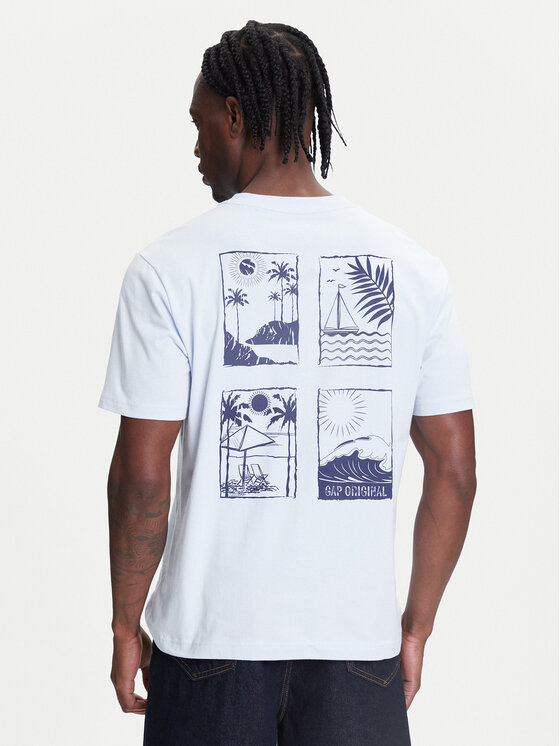 Gap Gap T-Shirt 768925-01 Modrá Regular Fit
