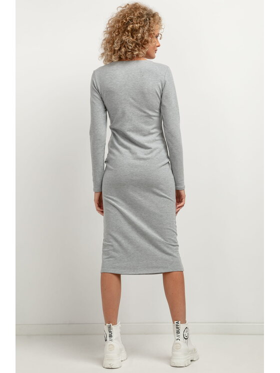Tessita Tessita Sukienka codzienna T377 Szary Straight Fit