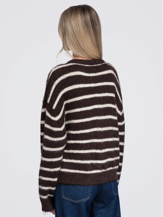Ombre Ombre Kardigan OW-SW-E0029 Tmavě hnědá Relaxed Fit