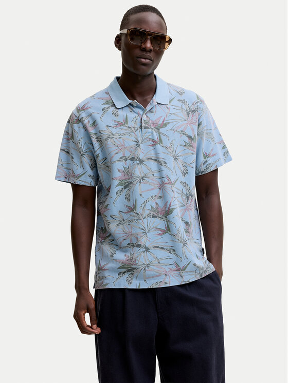 Jack & Jones Tricou polo Blu Hawaii 12295860 Albastru deschis Relaxed Fit
