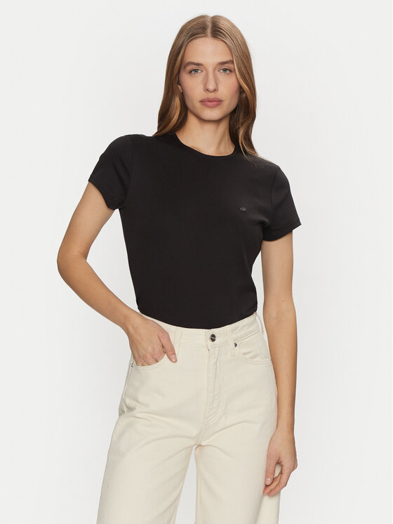 Calvin Klein Damski T-Shirt, rozmiar XS, Czarny, K20K208049