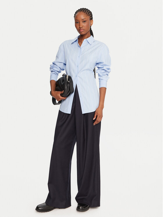 Weekend Max Mara Weekend Max Mara Pantaloni din material Globale 2525136162 Bleumarin Wide Leg