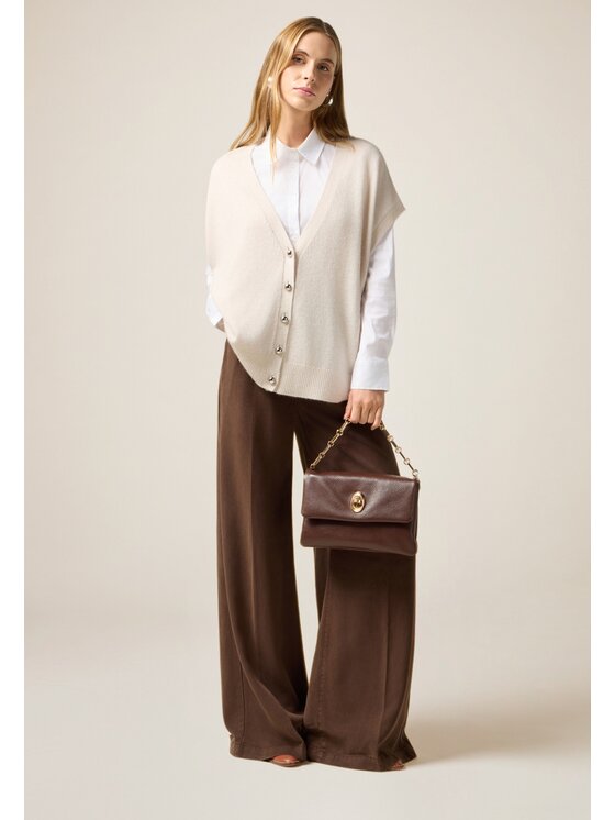 Oltre Oltre Pantaloni di tessuto P704R009049N022 Marrone Baggy Fit