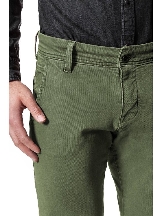 Mustang Mustang Chinosy 5P CHINO Zielony Regular Fit