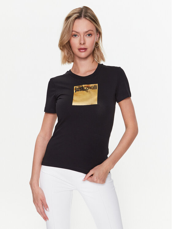 Just Cavalli Tricou 74PBHG06 Negru Regular Fit