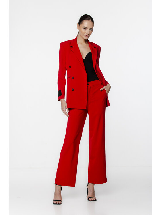 Pilawski Pilawski Marynarka MARYNARKA CZERWONA DAMSKA Czerwony Slim Fit