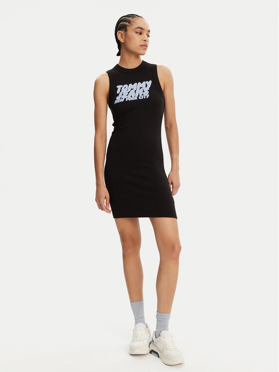 Tommy Jeans Tommy Jeans Ежедневна рокля Bubble DW0DW21351 Черен Slim Fit