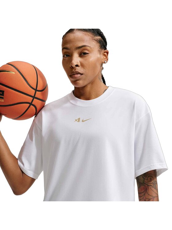 Nike Nike T-Shirt AW U NK DF AJA AIRBRUSH TEE Biały Regular Fit