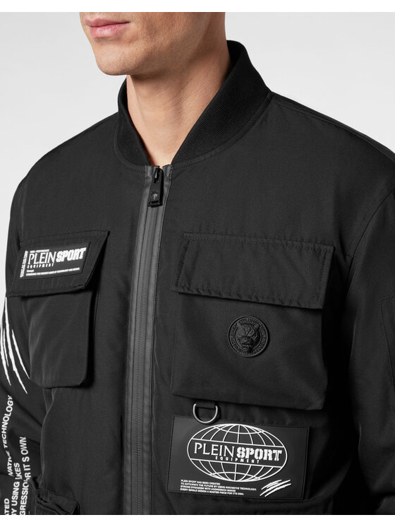Plein Sport Plein Sport Kurtka bomber 151 Czarny Regular Fit