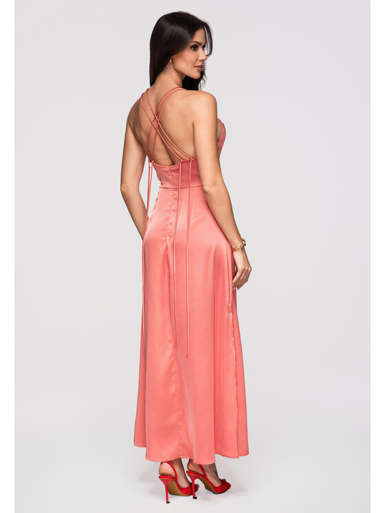 Ombre Ombre Sukienka wieczorowa LA-OM-DLR366 Różowy ciemny Slim Fit