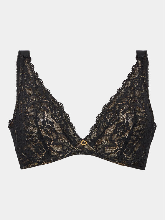 Aubade Women's Rosessence Plunge Bra - Blue Lace Push-Up Bra With Tonal Shells, Deep Neckline - View #3