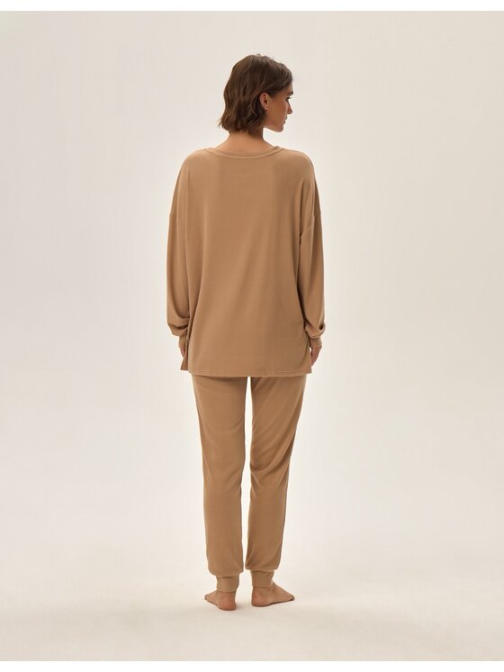 Esotiq Esotiq Bluza 42202 Beżowy Regular Fit