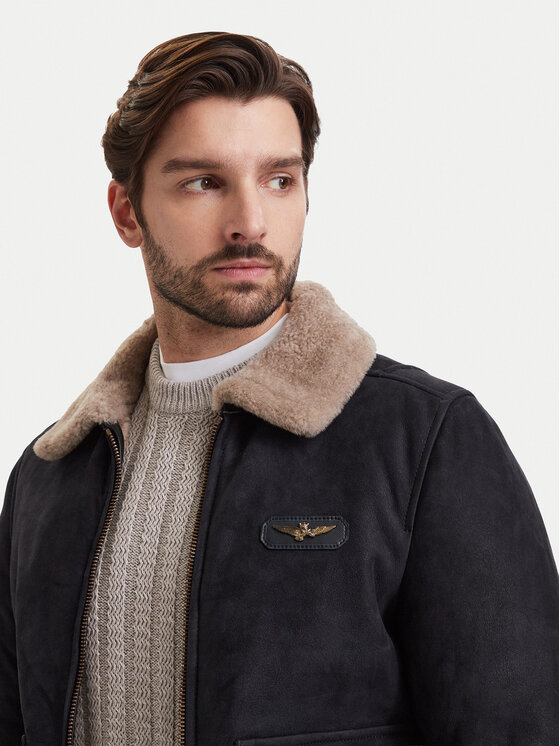 Aeronautica Militare Aeronautica Militare Кожено яке 262PN0167U100876 Черен Regular Fit