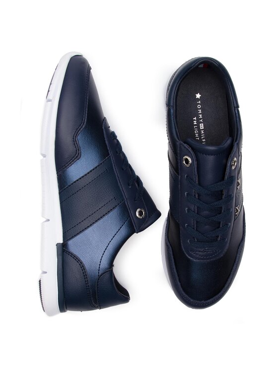 Tommy Hilfiger Tommy Hilfiger Laisvalaikio batai Tommy Essential Leather Sneaker FW0FW03688 Tamsiai mėlyna