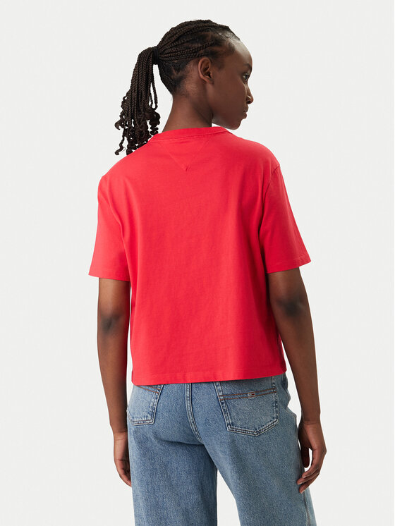 Tommy Jeans Tommy Jeans T-shirt DW0DW22202 Rosso Boxy Fit