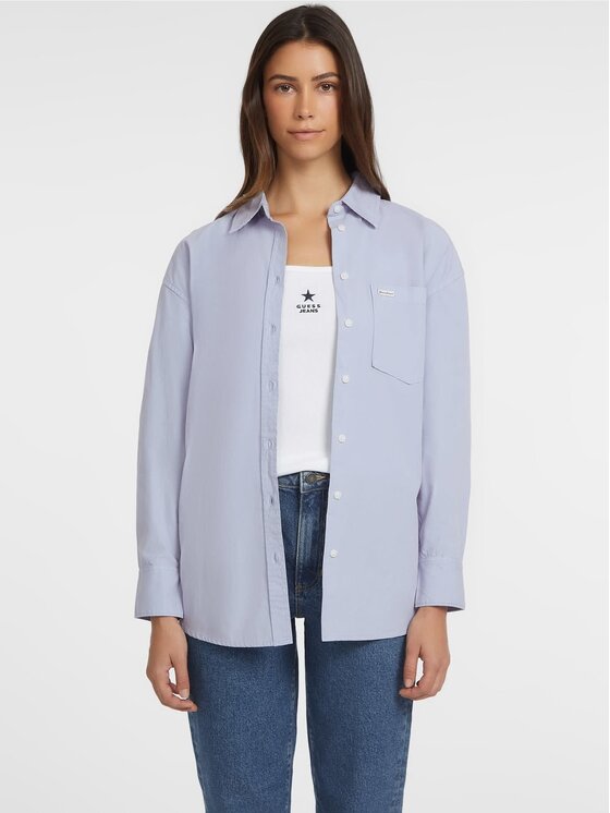 Guess Jeans Guess Jeans Top 165629 Modrá Classic Fit