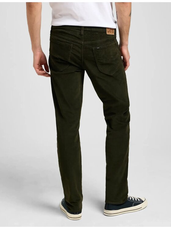 Lee Lee Spodnie materiałowe DAREN ZIP FLY Zielony Straight Fit