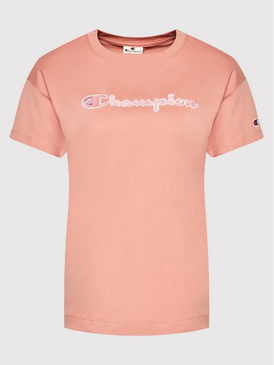 Champion Champion T-Shirt Crewneck 115351 Różowy Custom Fit
