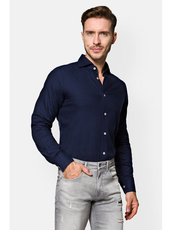 Lancerto Lancerto Koszula Frankie Granatowy Slim Fit
