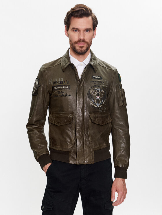Aeronautica Militare Aeronautica Militare Nahkjope 231PN5027PL183 Pruun Regular Fit