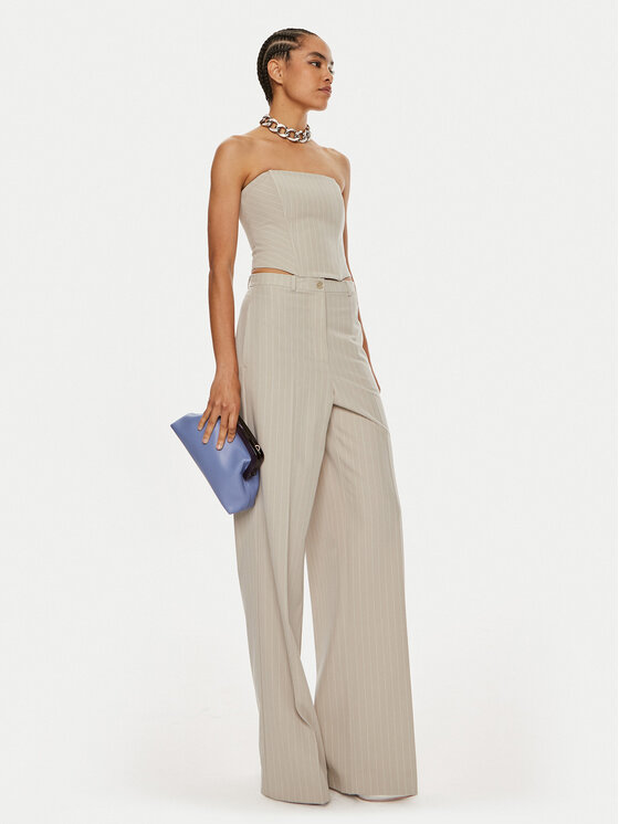 Patrizia Pepe Patrizia Pepe Auduma bikses 8P0615 A457 Pelēks Regular Fit