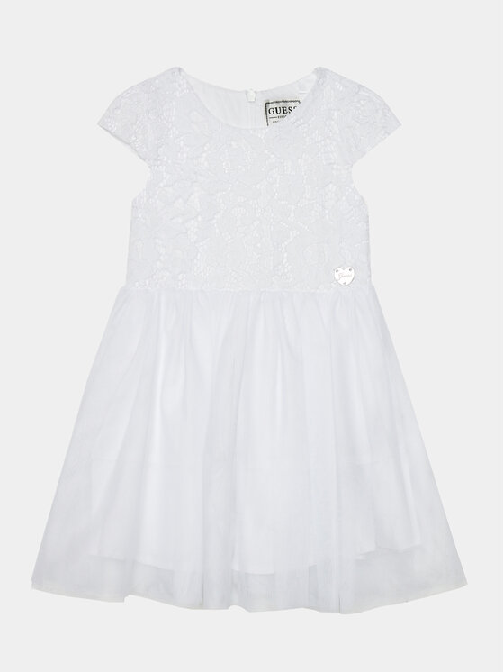 Guess Guess Elegantne kleit A4RK01 WFYM0 Valge Regular Fit